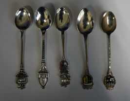 Vintage Set of 5 Sterling Silver 800-835 Tea Spoons Germany + 1 Spoon Kobenhavn - £123.86 GBP