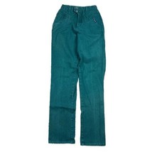 VTG 80s Green Denim Rocky Mountain Jeans Sz 3/4 Bareback Western Talon USA - £45.75 GBP