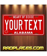 ALABAMA HEART OF DIXIE RED Custom Vanity YOUR TEXT Aluminum License Plat... - £14.05 GBP