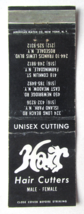 Hair Hair Cutters - Long Island, New York 20 Strike Matchbook Cover Rosedale, NY - £1.39 GBP