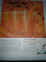 Vintage Florida Fresh Frozen Orange Juice Print Magazine Advertisement 1960 - £3.90 GBP