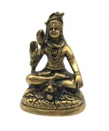 Solid Brass India God Lord Shiva Siva in Meditation Statue 4&quot; Handcrafted - $1,185.87 MXN