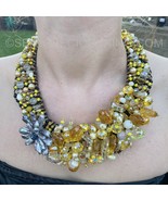 20&quot; Handmade Necklace Inspiring Shades of Yellow Freshwater Pearl Semi C... - £228.32 GBP