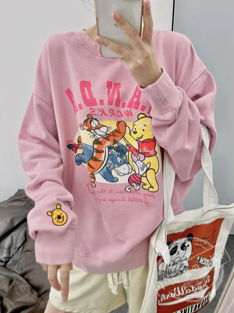  Winnie the Pooh Harajuku Sweatshirts Autumn  Sweatshirts Streetwear Hip Hop Kor - £123.99 GBP