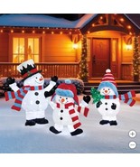 Christmas Snowman Family 3-Piece Decoration LED Lights Twinkling Indoor ... - $5,990.71 MXN