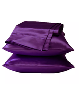 Plum 2 Pieces of Soft Charrmeuse Satin Pillowcases - £19.81 GBP+