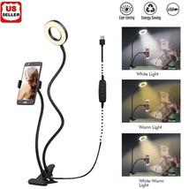 Led Selfie Ring Light Phone Holder Flexible Stand Long Arm For Stream Li... - $28.49