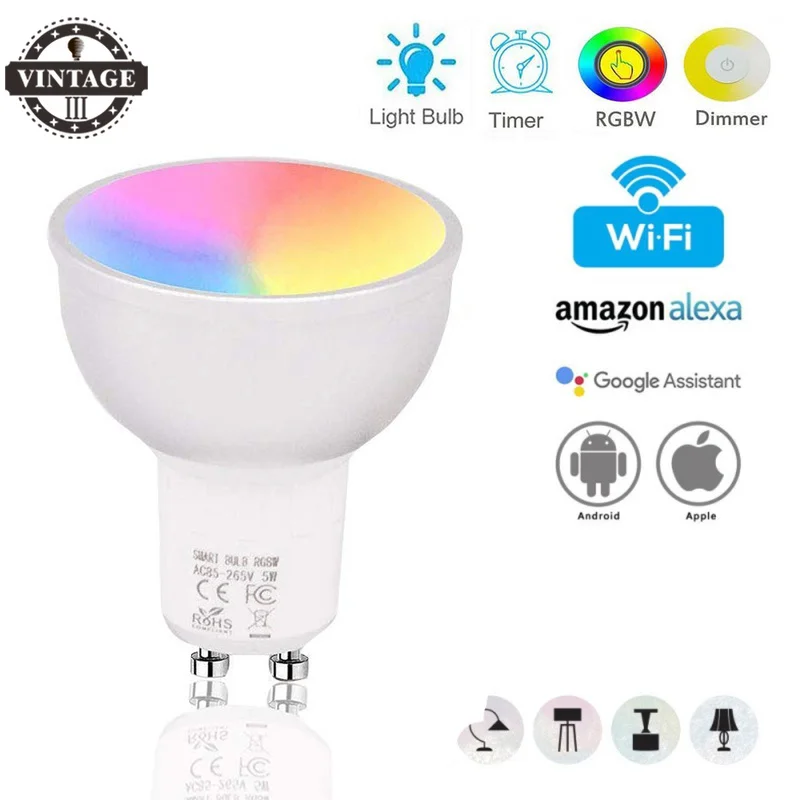 Game Fun Play Toys Vintagelll Wifi Smart LED Light Bulbs GU10APP Remote Control  - £37.80 GBP