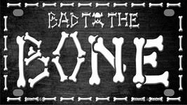 Bad To The Bone Skull Novelty Mini Metal License Plate Tag - £11.81 GBP