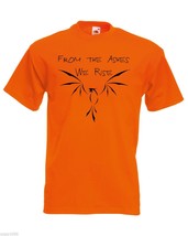 Mens T-Shirt Phoenix Quote From the Ashes We Rise, Fire Bird Shirt Lava Tshirt - £19.83 GBP