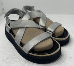 Bp. Gage Silver Black Platform Strappy Sandals Women’s Size 7.5 Worn Once - £36.32 GBP