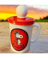 Vtg Avon SNOOPY Milk Glass Liquid Soap Mug Cup Empty 1969 Peanuts Dog Re... - $15.32 CAD