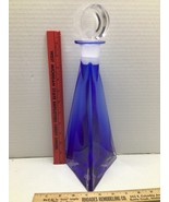 Clear blue Glass Decanter With  Glass Stopper - $27.16 CAD