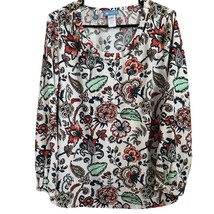 Koret Vintage Blouse Size XL Extra Large Floral Polyester Pearls Multicolor - $16.19