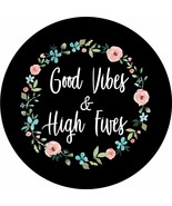 Good Vibes and High Fives Spare Tire Cover ANY Size, ANY Vehicle, Camper... - $155.64 CAD