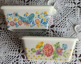 Two (2) Pioneer Woman ~ Vintage Inspired ~ Floral Design ~ Ceramic Loaf Pans - £17.93 GBP