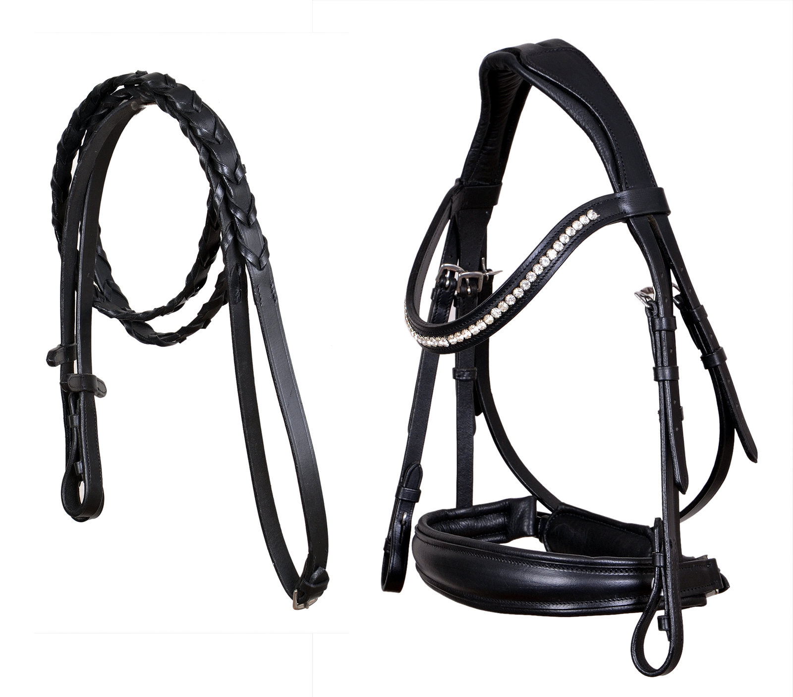 English All-Purpose Pleasure Padded Leather Bridle Reins 803HI02 - $59.99