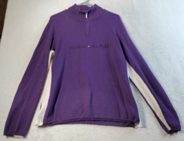 Tommy Hilfiger Sweatshirt Womens Size XL Purple Knit Cotton Long Sleeve ... - £15.95 GBP