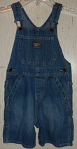 EXCELLENT BABY BOYS OSHKOSH B&#39;GOSH DISTRESSED BLUE JEAN BIB SHORTALLS  S... - £12.41 GBP