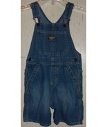 EXCELLENT BABY BOYS OSHKOSH B&#39;GOSH DISTRESSED BLUE JEAN BIB SHORTALLS  S... - $21.67 CAD