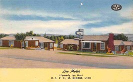 Lee Motel US 91 E St George Utah linen postcard - £5.42 GBP