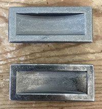 Set Pair 2 Brass Metal Rectangular Drawer Pulls Handles 1.25” Centers - £786.35 GBP