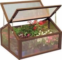 Double Box Garden Wooden Green House Cold Frame Raised Plants Bed Protec... - $169.99