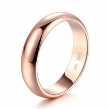Never Fade Couple Simple Smooth Round Rings 18K Rose Gold Fashion Wedding Band S - £9.46 GBP