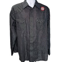 Wrangler Pearl Snap Western Shirt Men XL Black Metallic Striped Cowboy R... - £23.70 GBP
