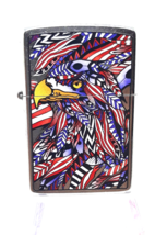 American Eagle Red White &amp; Blue Pride Authentic Zippo Street Chrome 49251 - $39.30 CAD