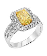 Fine 2.03ct Natural Fancy Yellow Diamonds Engagement Ring GIA 18K Solid ... - £5,931.70 GBP