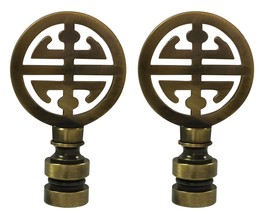 Royal Designs Oriental Happiness Symbol Lamp Finial for Lamp Shade-Antique Brass - $22.72+