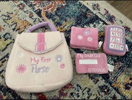 Mud pie plush “my first purse” set with toy phone, credit card, makeup &amp; mirror - £10.15 GBP