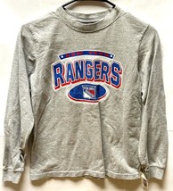 New York Rangers NHL Distressed Gray Long Sleeve Shirt Youth Boys Medium M 10/12 - £16.07 GBP