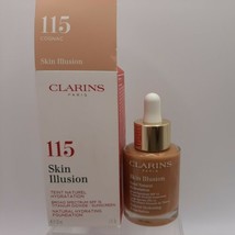 Clarins Skin Illusion Natural Hydrating Foundation 115 Cognac Full Sz, Nib - £19.48 GBP