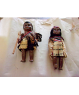 Vintage  New Zealand Māori dolls   5''Tall  Boy & Girl  Folk Art     1950's - £9.57 GBP