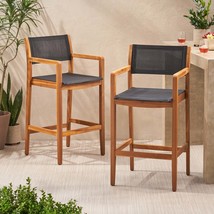 Fairfax Textilene &amp; Wood Bar Stool: Buy Now - $325.99