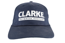 Vintage 90s Faded Clarke Mosquito Control Spell Out Roped Snapback Hat Cap Blue - £14.86 GBP