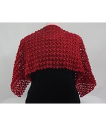 Openwork, burgundy, handmade cape. ВС1. - $50.00