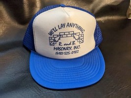 We&#39;ll Lay Anything R B Masonry Inc MD Blue Trucker Rope Snap Back Hat Ca... - $22.76