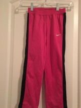 Nike Girls Track Pants Pockets Athletic Size 6 Pink Black - $43.56