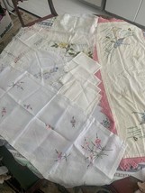 Lot Of 9 Doilies,Runners, Napkins Vintage Cotton Embroidery Cut Work - £13.74 GBP