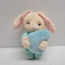 2001 Fisher Price Sleepy Baby Bunny With Blue Moon 5&quot; Plush #73458 - £27.24 GBP