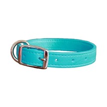 Leather Brothers Luxury Very Soft Leather Dog Collar, 30 cm, Turquoise Blue  - £36.77 GBP