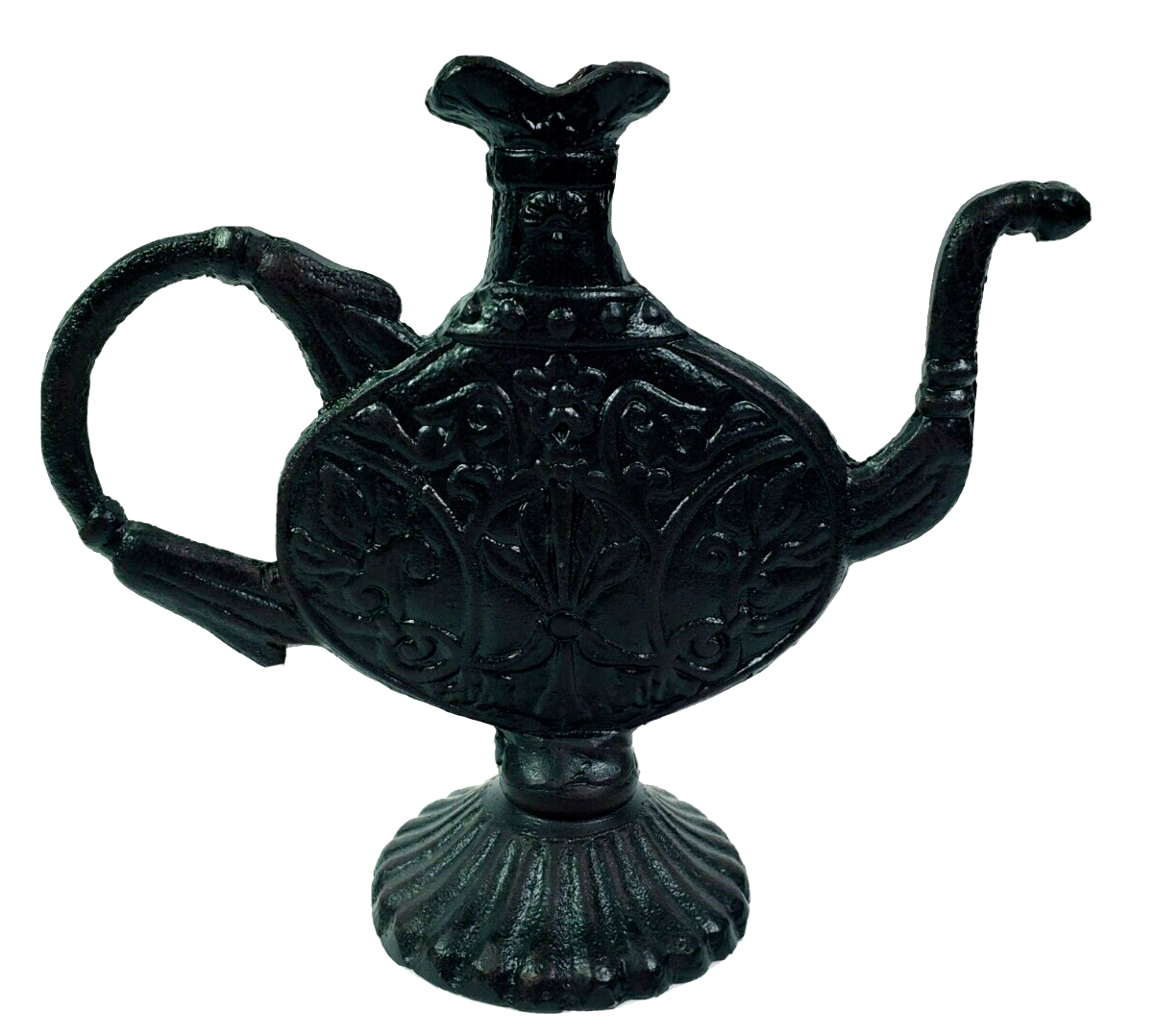 Moroccan Style Black Cast Iron Teapot Standing Kitchen Decor 7.25&quot; Tall ... - $14.01