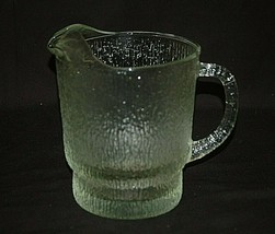 Crystal Ice by Indiana Glass Pitcher w Ice Shield 64 oz. Tree Bark Textu... - £31.13 GBP