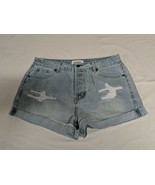Women's Essen Relaxed Mid Rise Light Distressed Denim Shorts - Size 28 - $7.69
