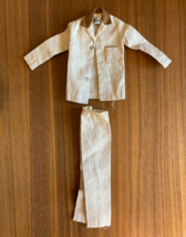 Barbie Vintage Ken Striped Sleeper Set Pajamas White &amp; Tan #781 - £15.72 GBP