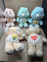 Vintage 1980&#39;s Care Bears Plush Classic 13&quot; Stuffed Animals 1983 Lot of 5 - £46.45 GBP
