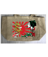 TOKYO SUN BURLAP TOTE BAG #964 japan dragon car reusable art woman - $25.91 CAD